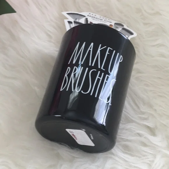 • F R E E • NWT • RAE DUNN Black Makeup Brushes Holder - Picture 9 of 12